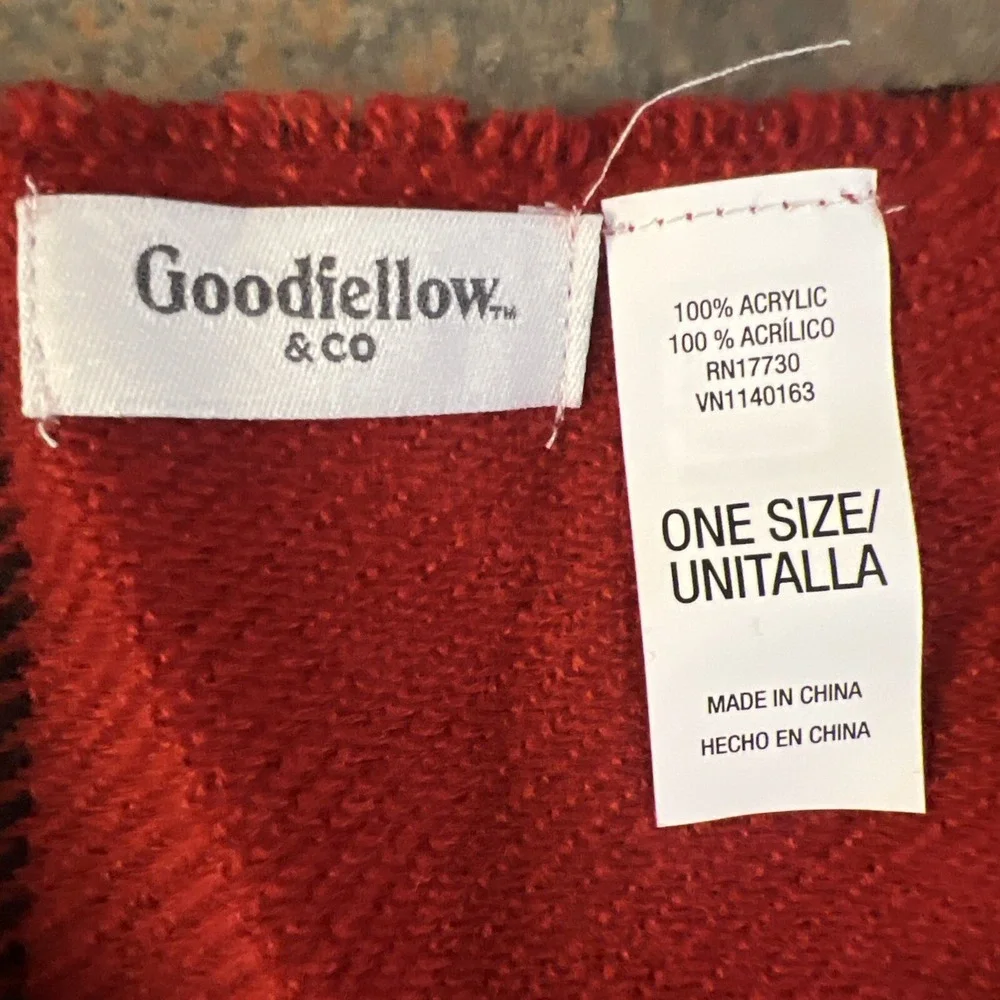 Goodfellow men's buffalo plaid scarf, NWOT